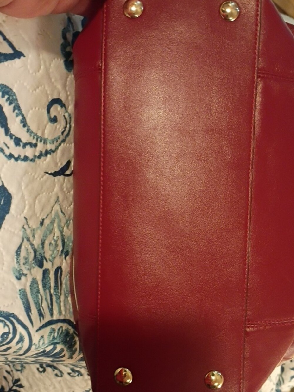 Coach Deep Red Leather Satchel with Gold Hardware - Picture 10 of 16